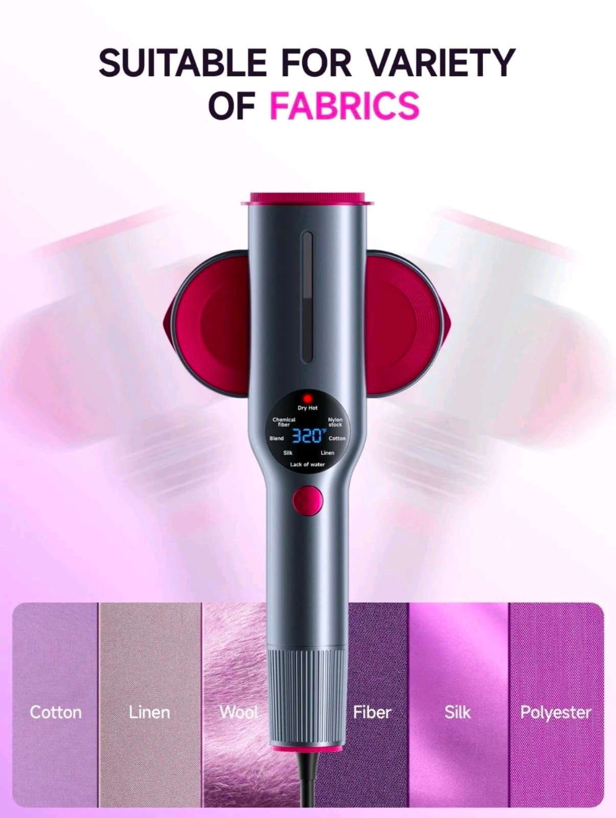 DRFLASH 2-in-1 Steamer & Iron for Clothes,15s Fast Heat-up Portable Steamer - Thumbnail 3