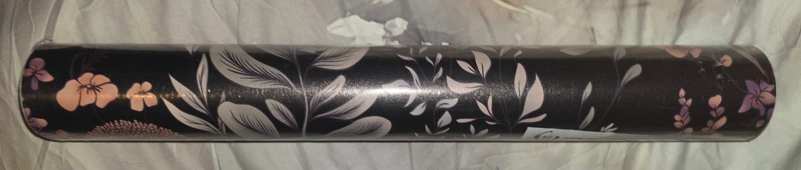 Peel and Stick Black Floral Wallpaper 17.5" x 393 Gold Leaf Contact Paper Viny - Thumbnail 9