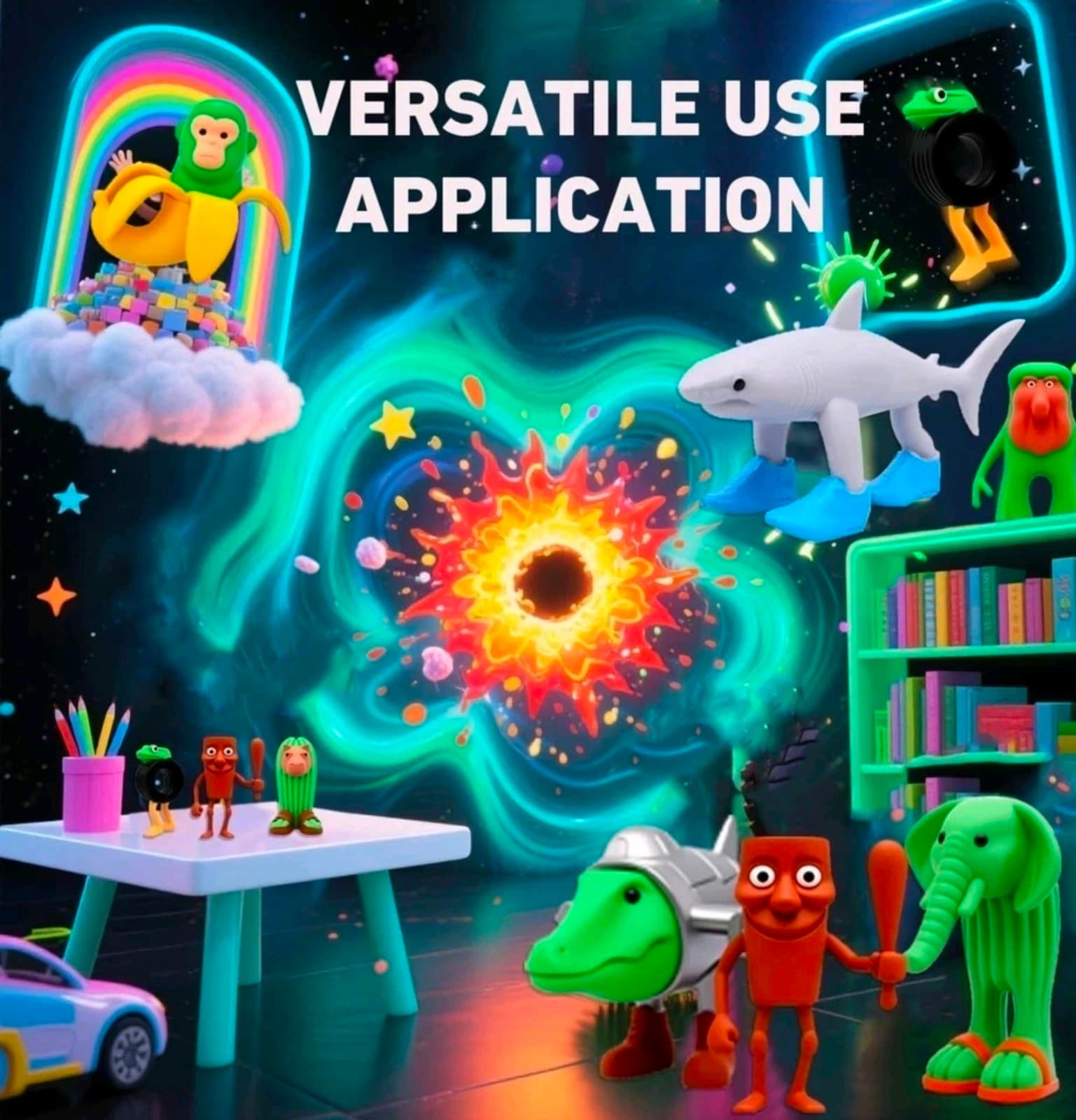 Italian Brainrot Toy, Tralalero Tralala Action Figures - Italian Brain Rot - Thumbnail 3