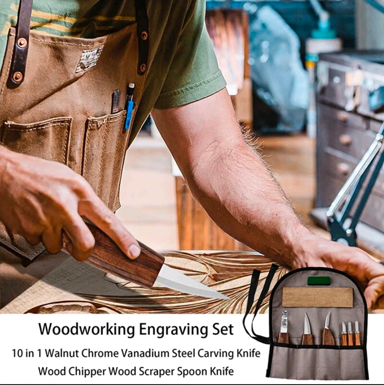 Woodworking Tool Set Whittling Hook Kit DIY Craft Hand Tools Set - Thumbnail 5