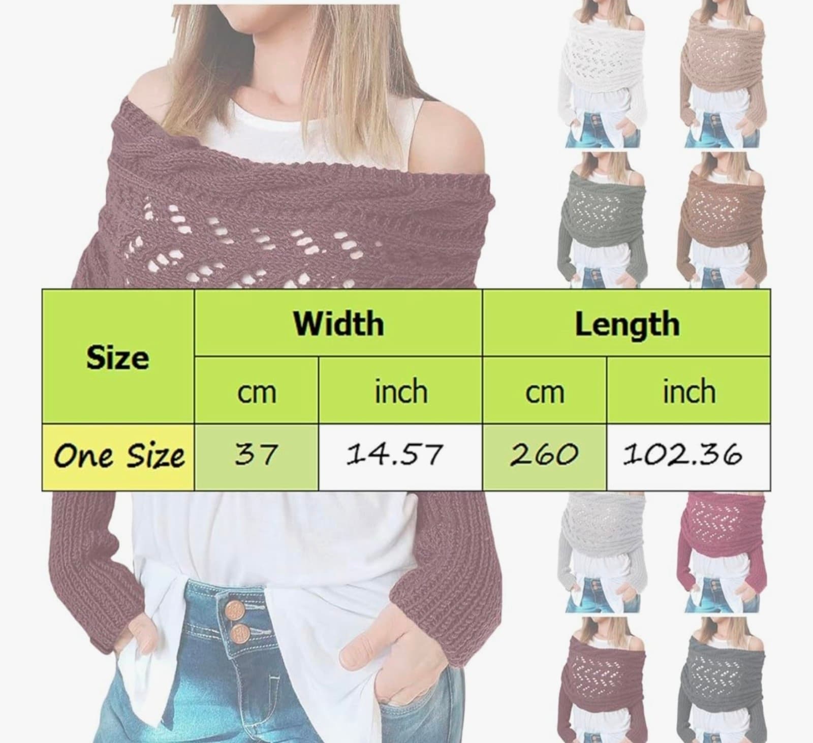 Scarf with Sleeves Crochet Scarf Wrap - Thumbnail 3