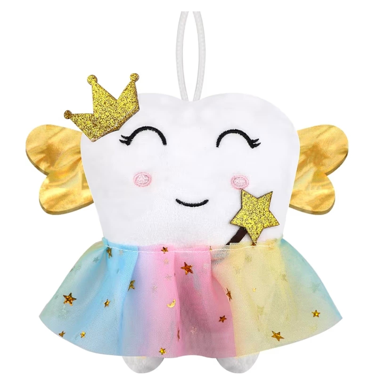 Tooth Fairy Pillow with Wings & Colorful Skirt Tooth Fairy Doll - Image 1