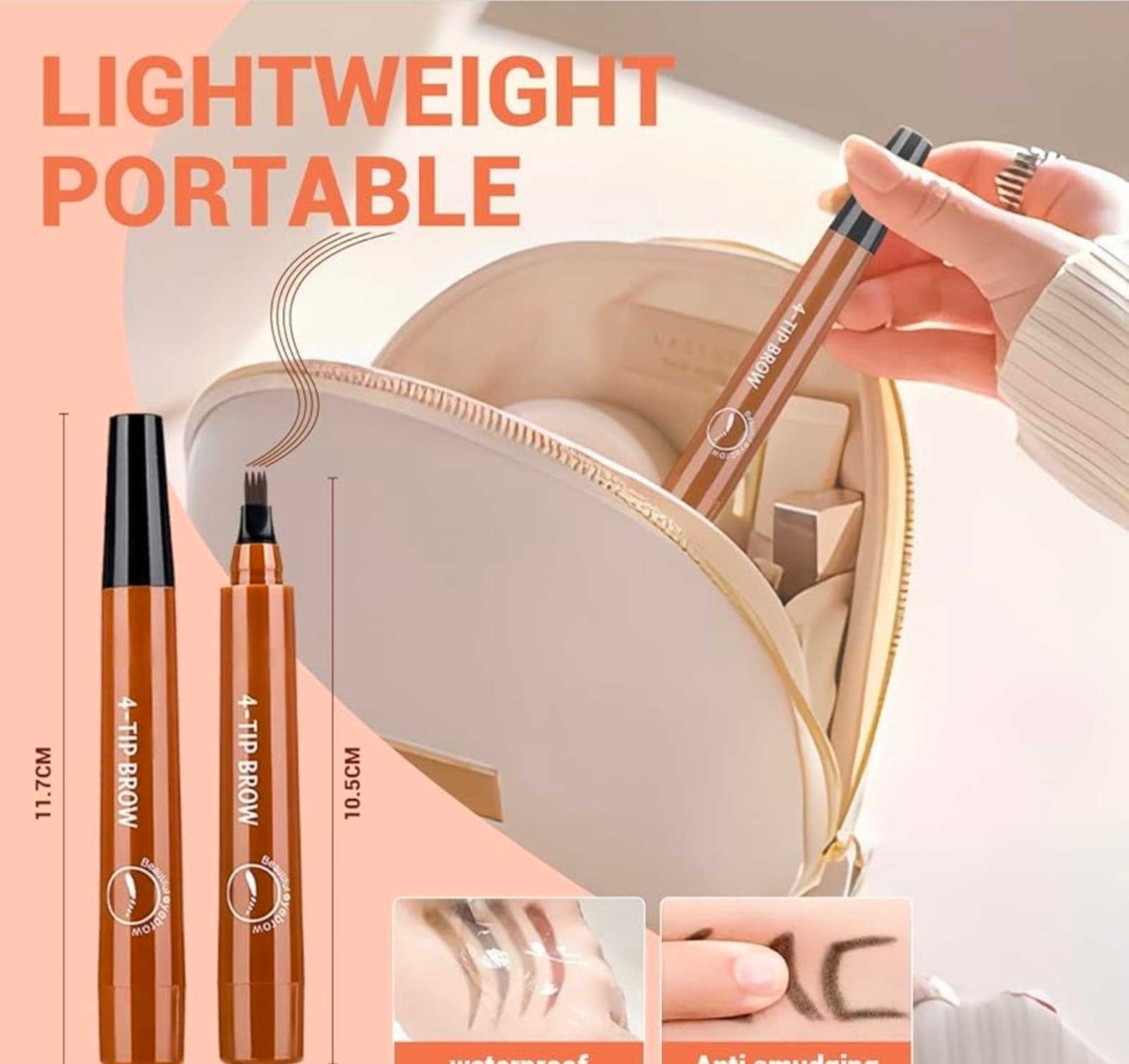 Microblading Eyebrow Pencil Waterproof 4-tip Eyebrow Pen Dark Brown - Thumbnail 6