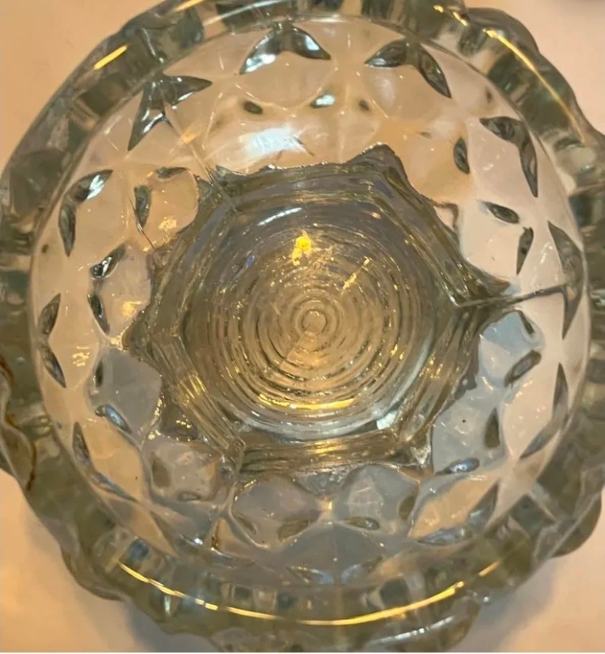 Flint Glass Sawtooth Bowl Vintage - Thumbnail 4