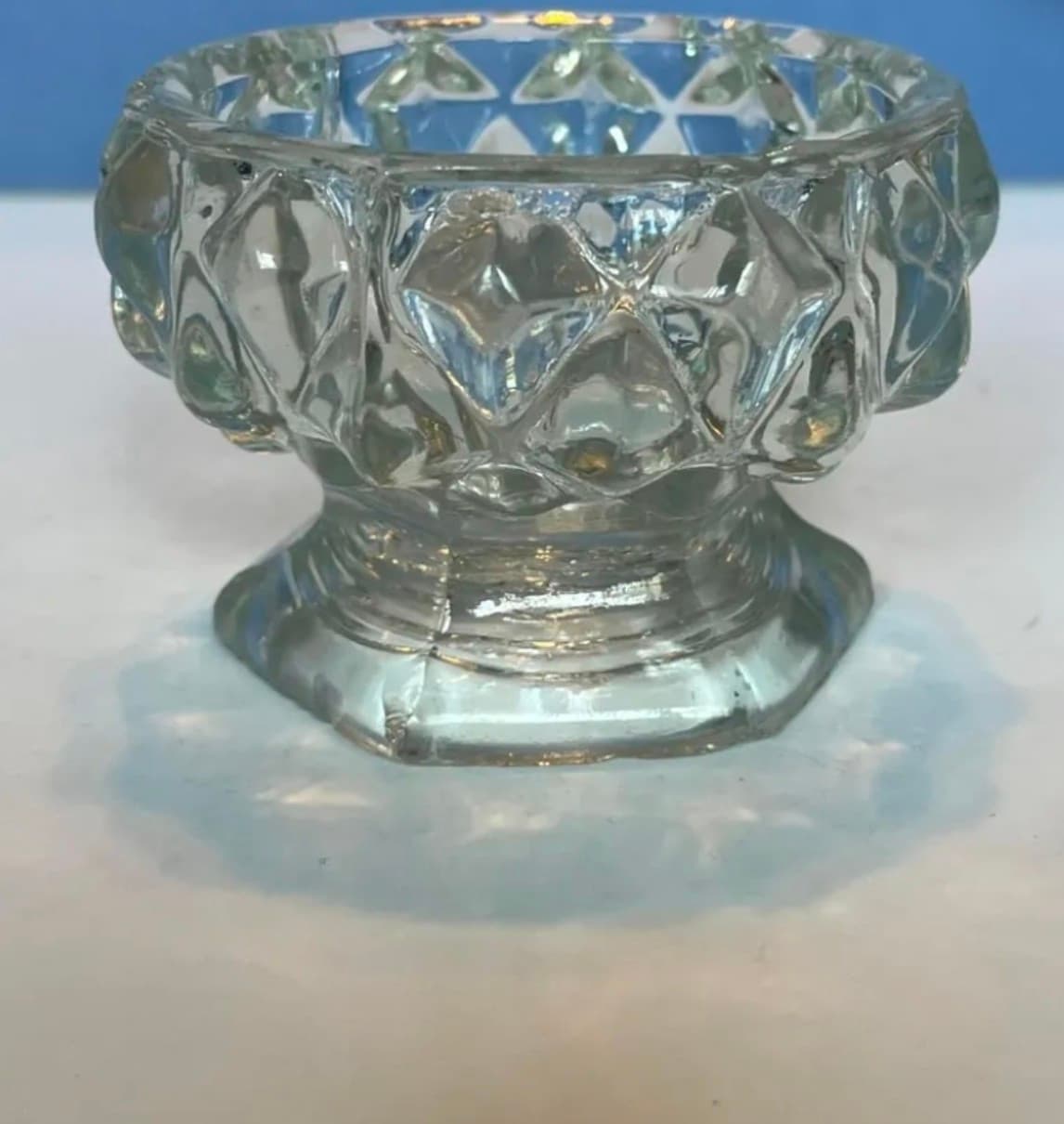 Flint Glass Sawtooth Bowl Vintage - Thumbnail 3