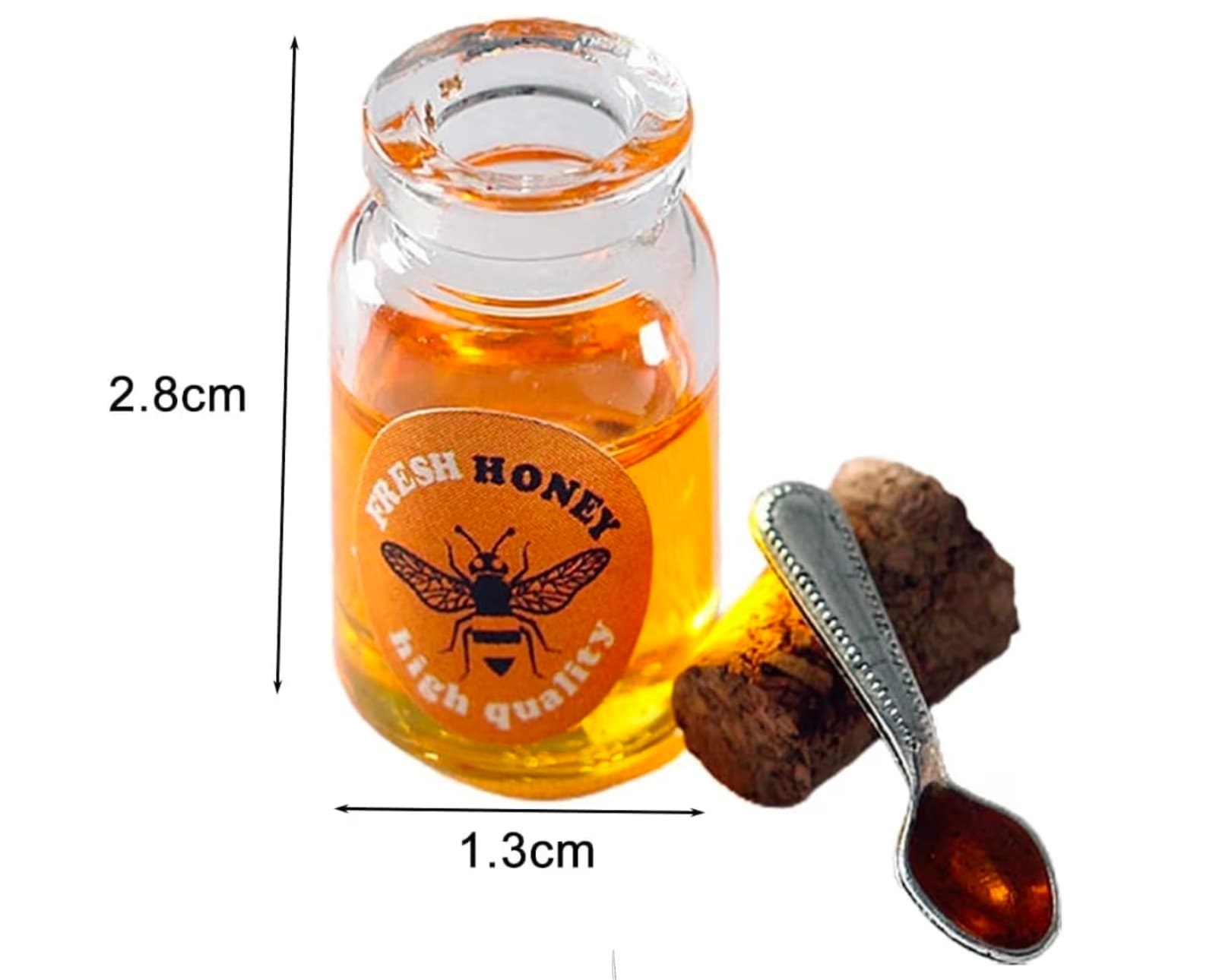 Miniature Dollhouse Accessory, Resin Mini Jam Dollhouse Milk Honey Strawberry Ja - Thumbnail 3