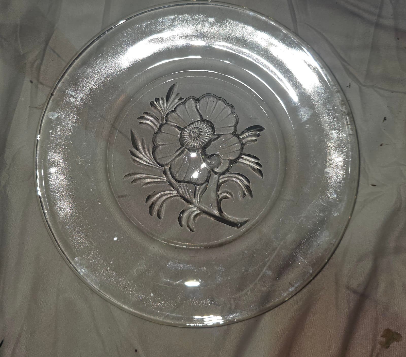 Jeannette Glass salad plate Camellia pattern x2 - Thumbnail 2