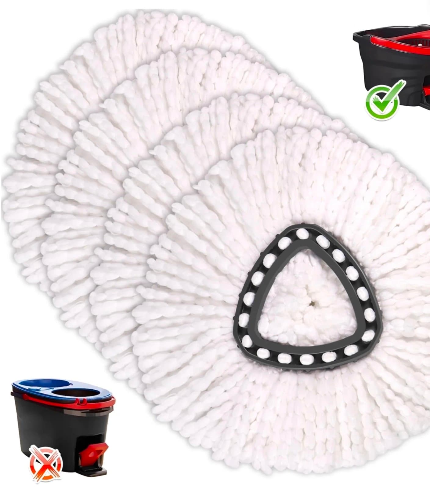 Spin Mop Head for Spin Mop Refill, EasyWring Spin Mop Microfiber Refill, Easy Cl - Thumbnail 4