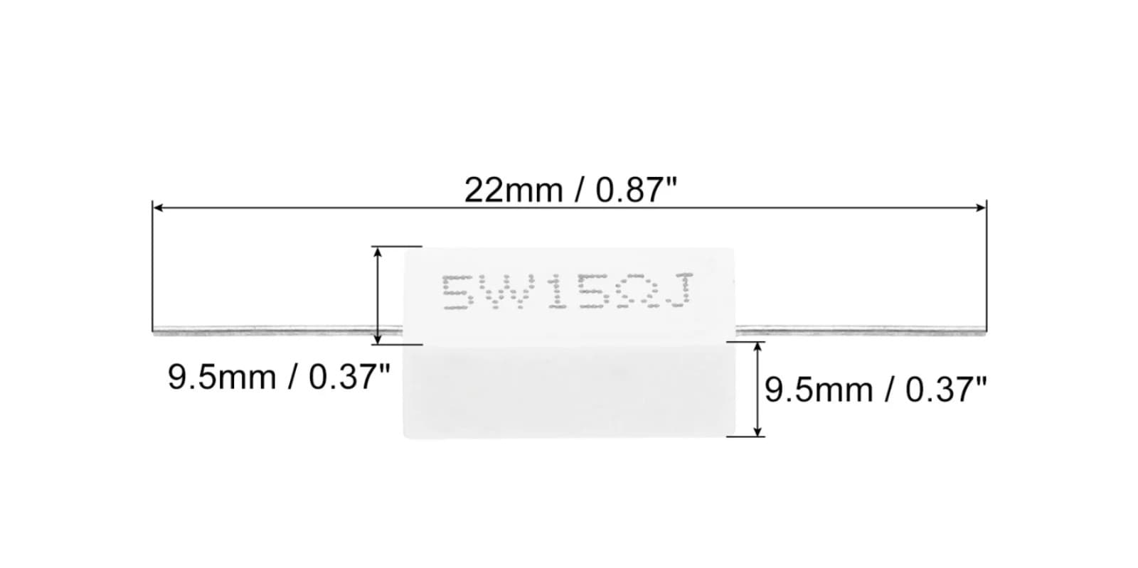 15 Ohm Resistors, 20Pcs 5W Ceramic Cement Resistor Power Cement Resistor Kit Tol - Thumbnail 2