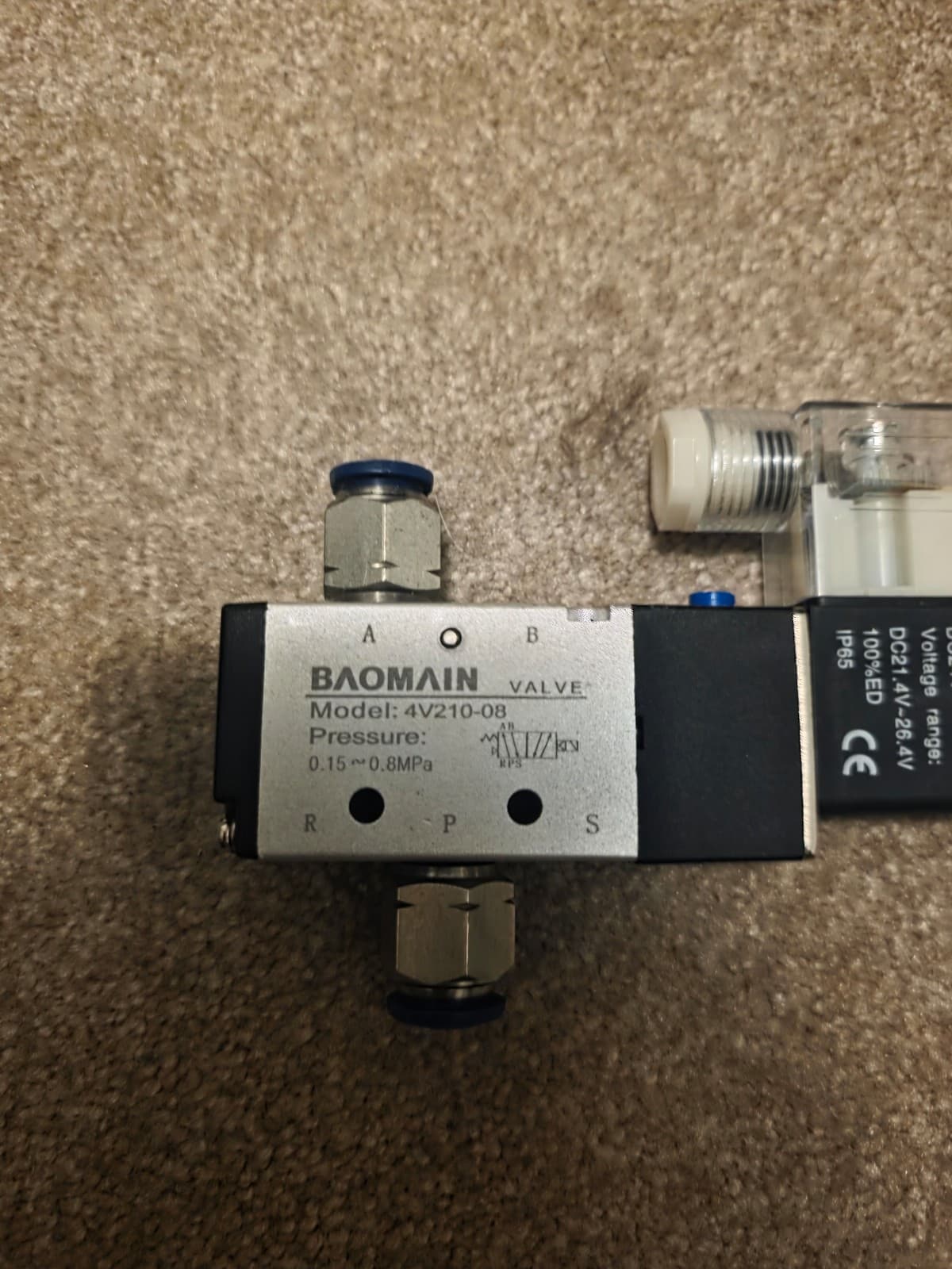 Baomain 4V210-08 Electric Solenoid Valve, 110V AC 2- Position 5-Way 1/4" PT Port - Thumbnail 12