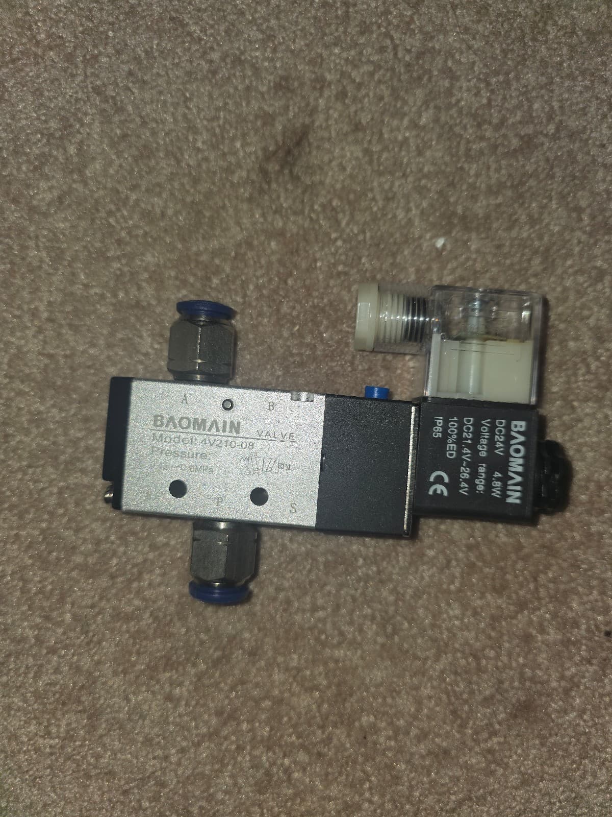 Baomain 4V210-08 Electric Solenoid Valve, 110V AC 2- Position 5-Way 1/4" PT Port - Thumbnail 10