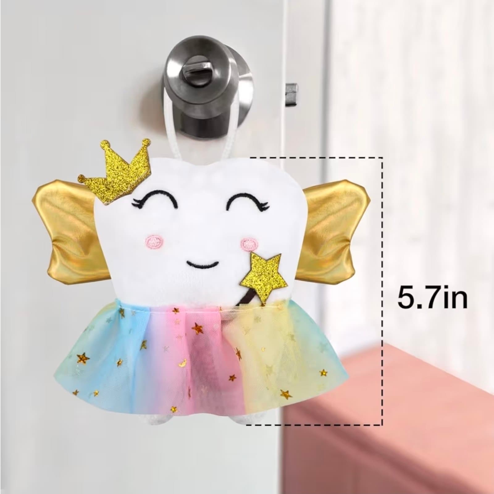 Tooth Fairy Pillow with Wings & Colorful Skirt Tooth Fairy Doll - Thumbnail 3