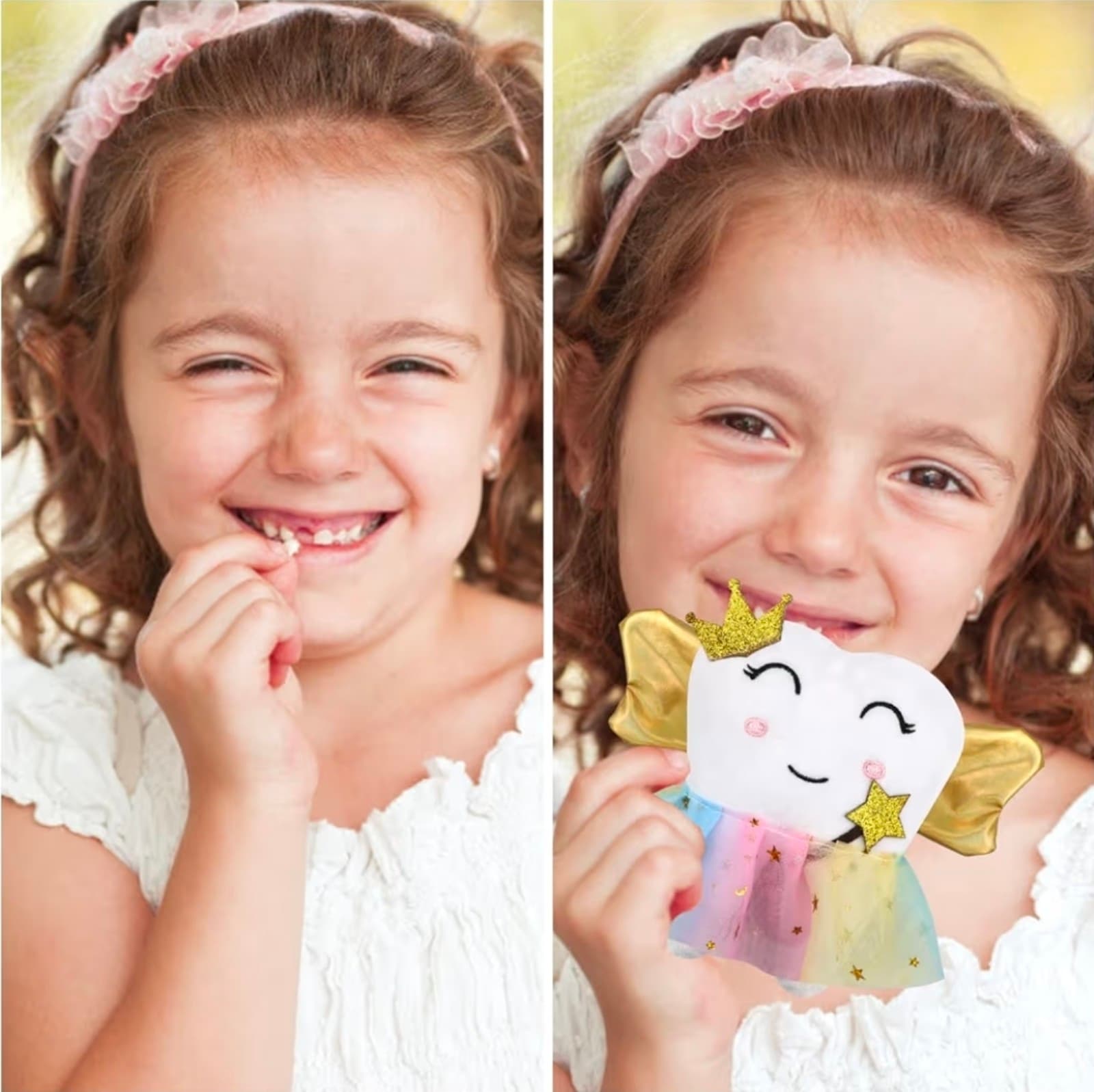 Tooth Fairy Pillow with Wings & Colorful Skirt Tooth Fairy Doll - Thumbnail 5
