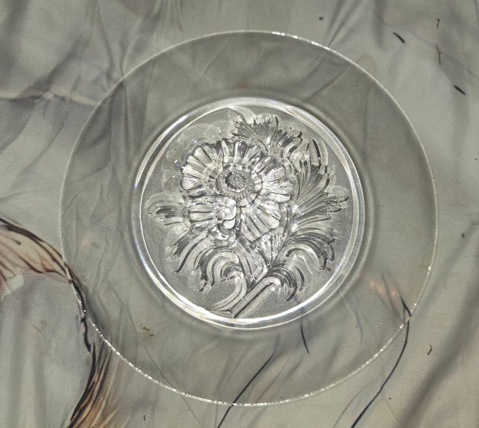 Jeannette Glass salad plate Camellia pattern x2 - Thumbnail 3