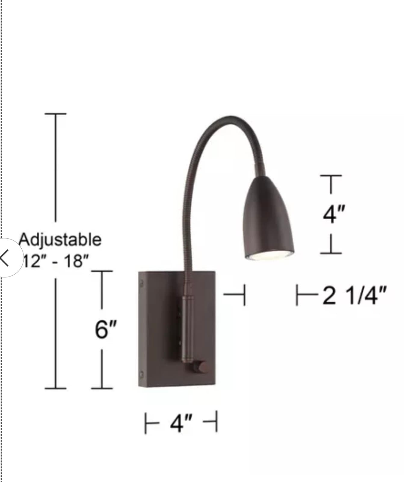 Wall Reading Lamp Light Fixture Mount Bedroom - Thumbnail 5