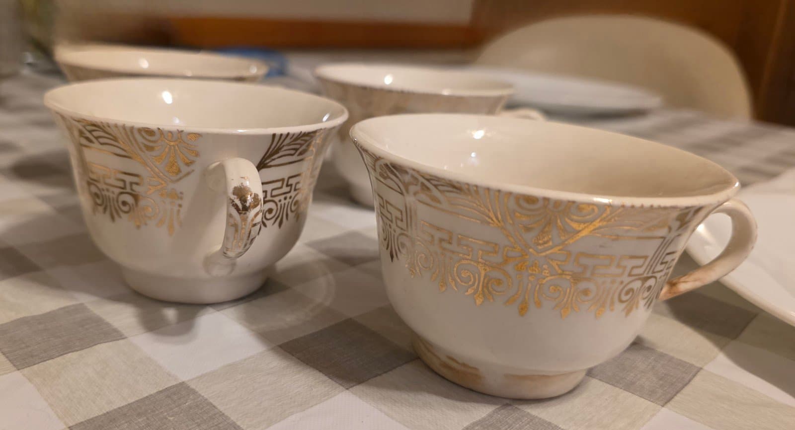 Stetson China Tea Set 22k Gold Greek Key & Shields Pattern - Thumbnail 6