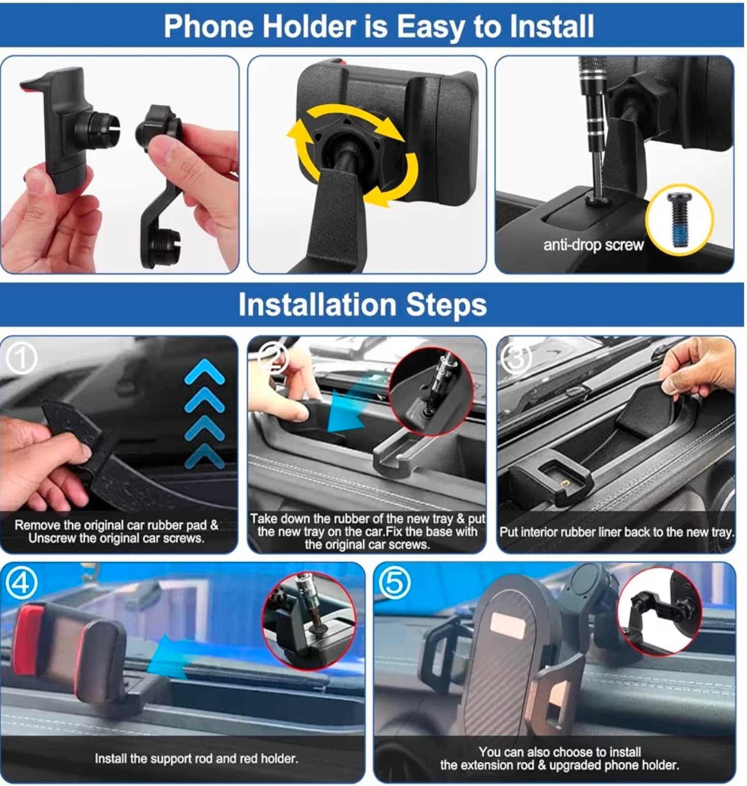 Jeep Wrangler Phone Mount fits 2018-2023 - Thumbnail 5