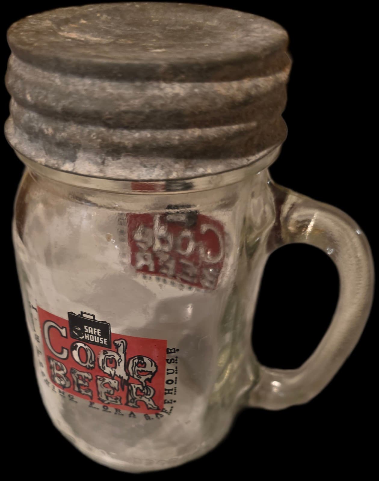 Safe House Milwaukee CODE BEER Jar 14 oz Mug Glass Red - Thumbnail 3