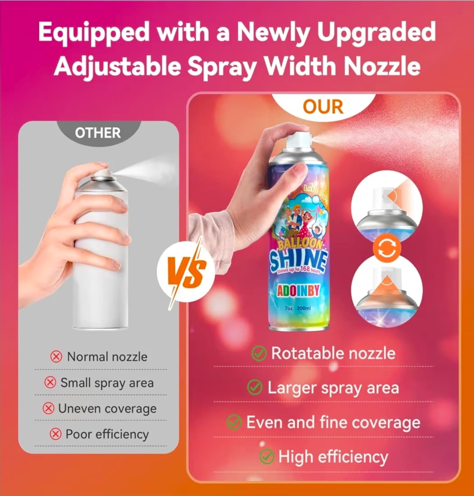 Balloon Shine Spray, 7 fl.oz Long Lasting Instant High Shine Balloon Spray - Thumbnail 4