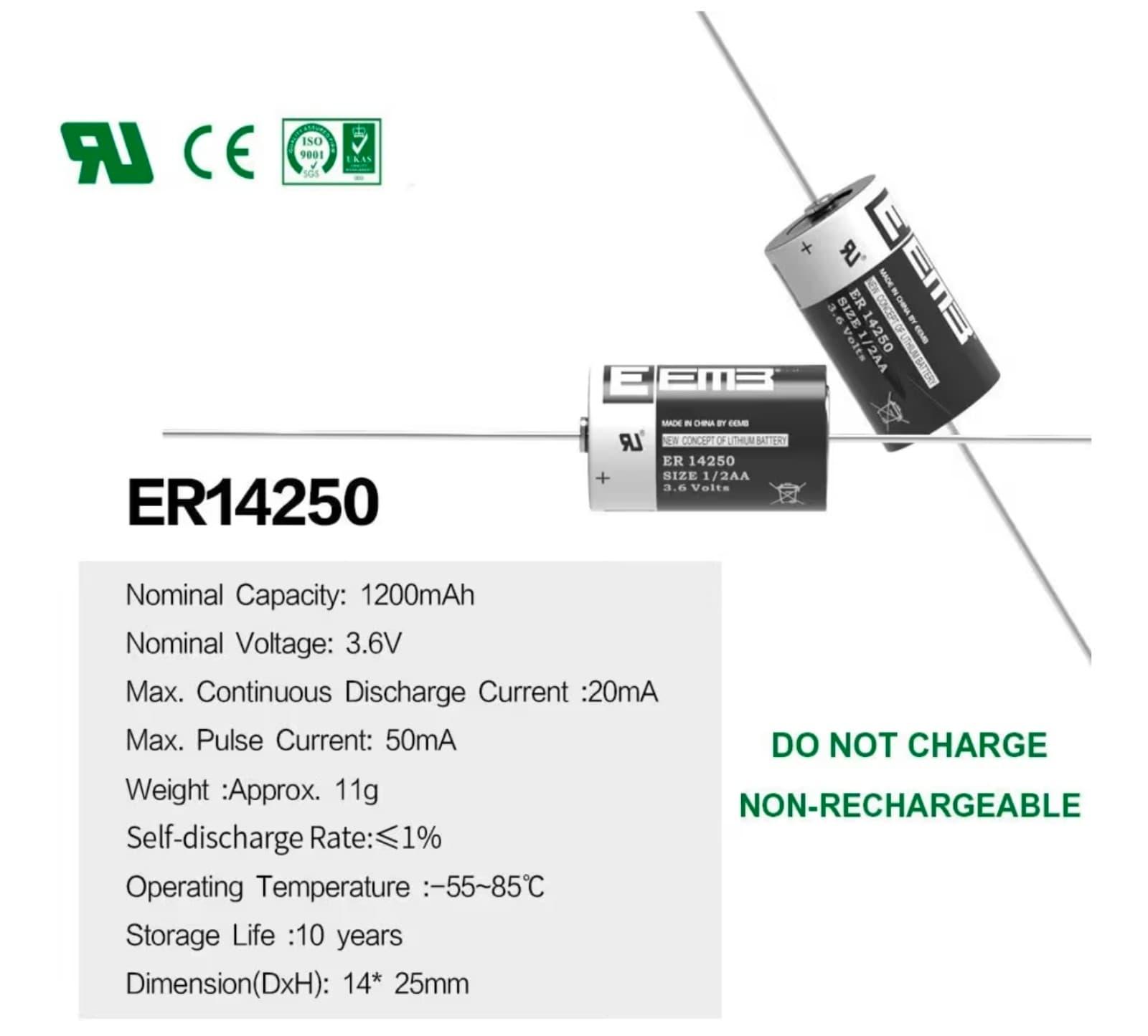 Half Size AA Batteries 8 Pack - Thumbnail 2