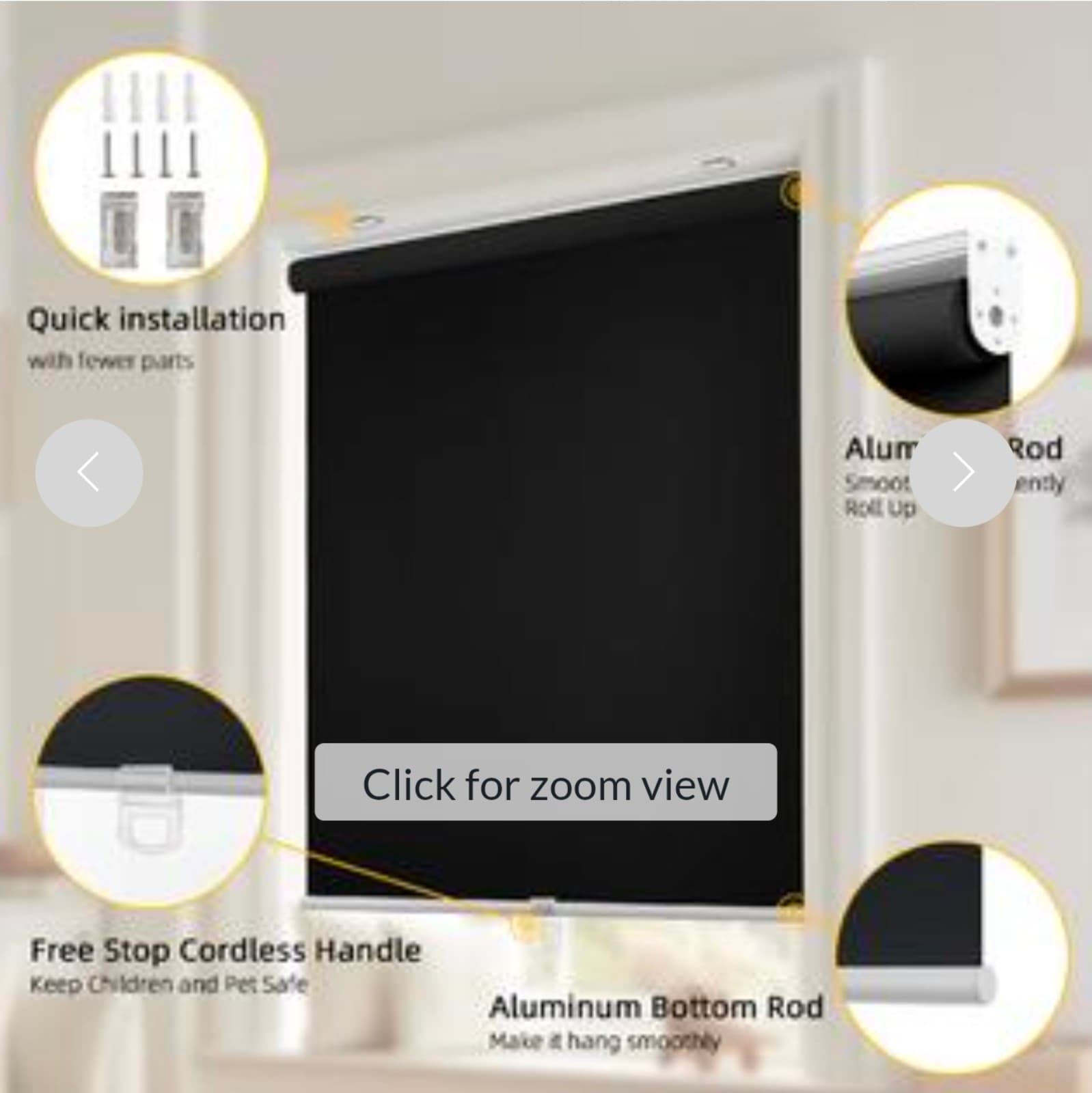ChrisDowa Cordless Free-Stop 100% Blackout Blinds 52" x 72" - Thumbnail 2