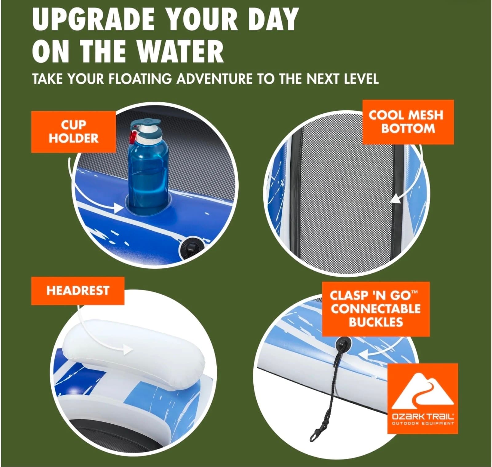 Single Lounge Float 74" Ozark Trail - Thumbnail 4