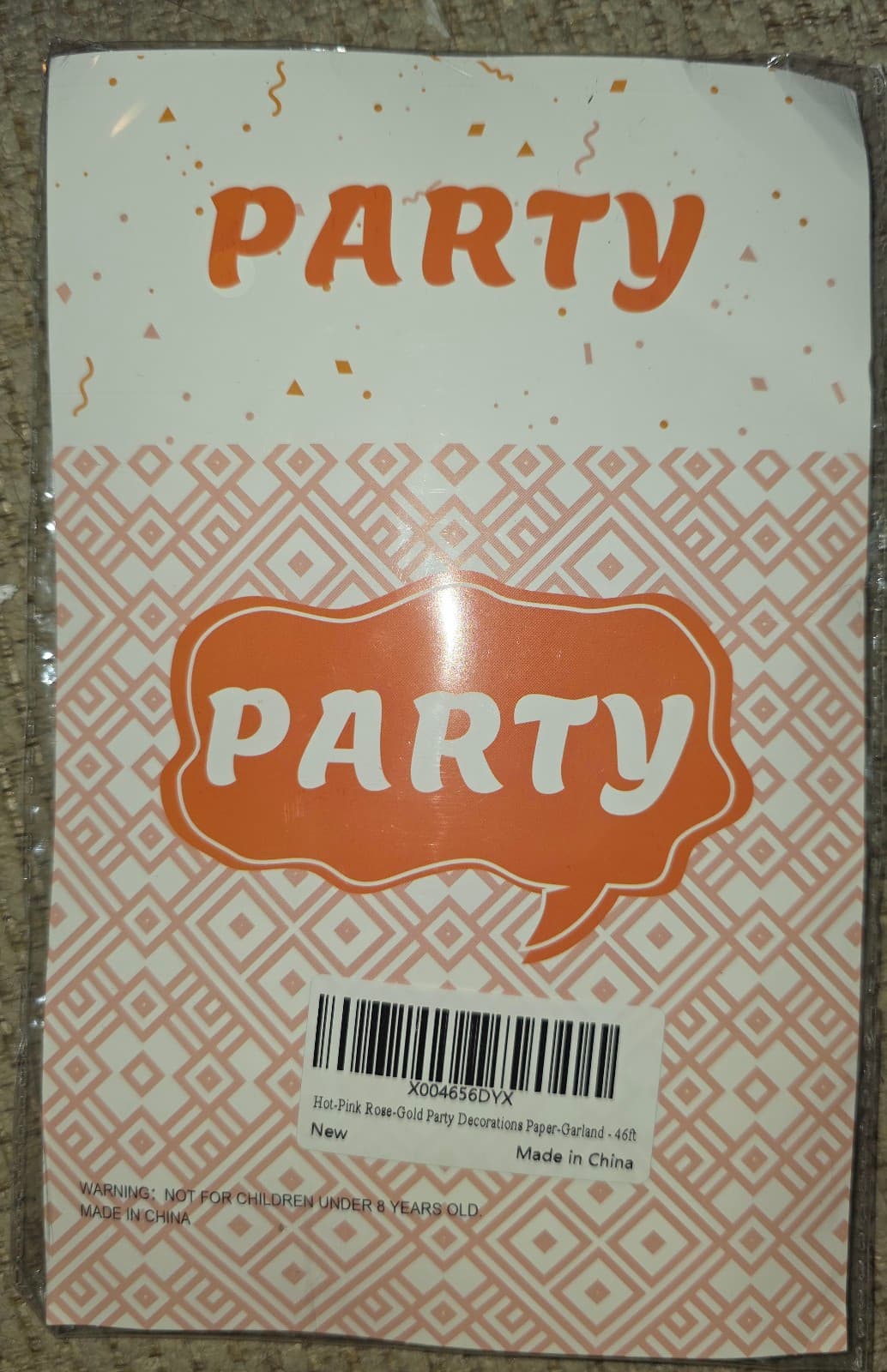 Hot Pink Birthday Garland 46ft - Thumbnail 2