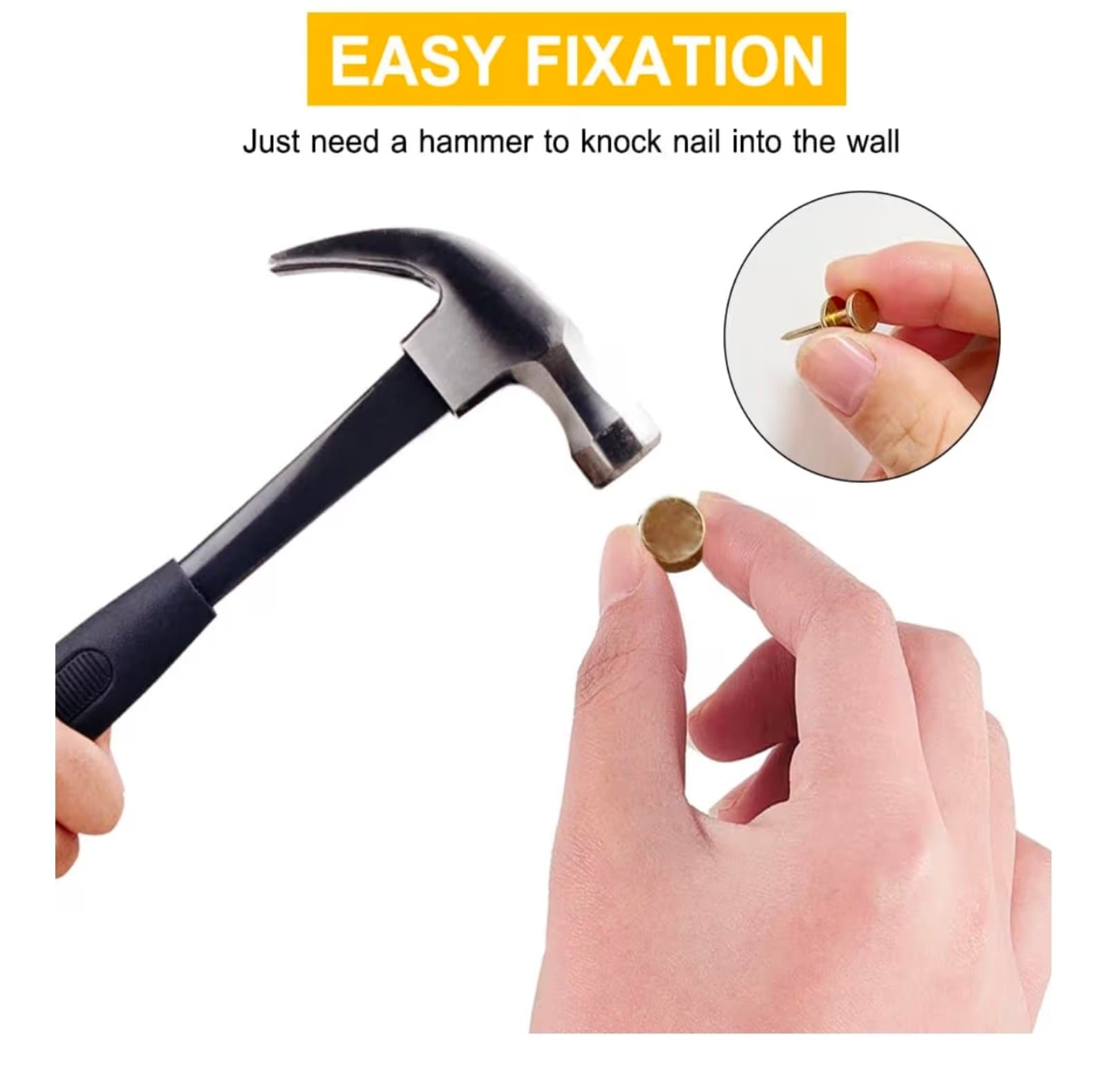 Double Headed Picture Hangers(20lbs-50pcs), Picture Hanging Nails, Thumb Tacks , - Thumbnail 3