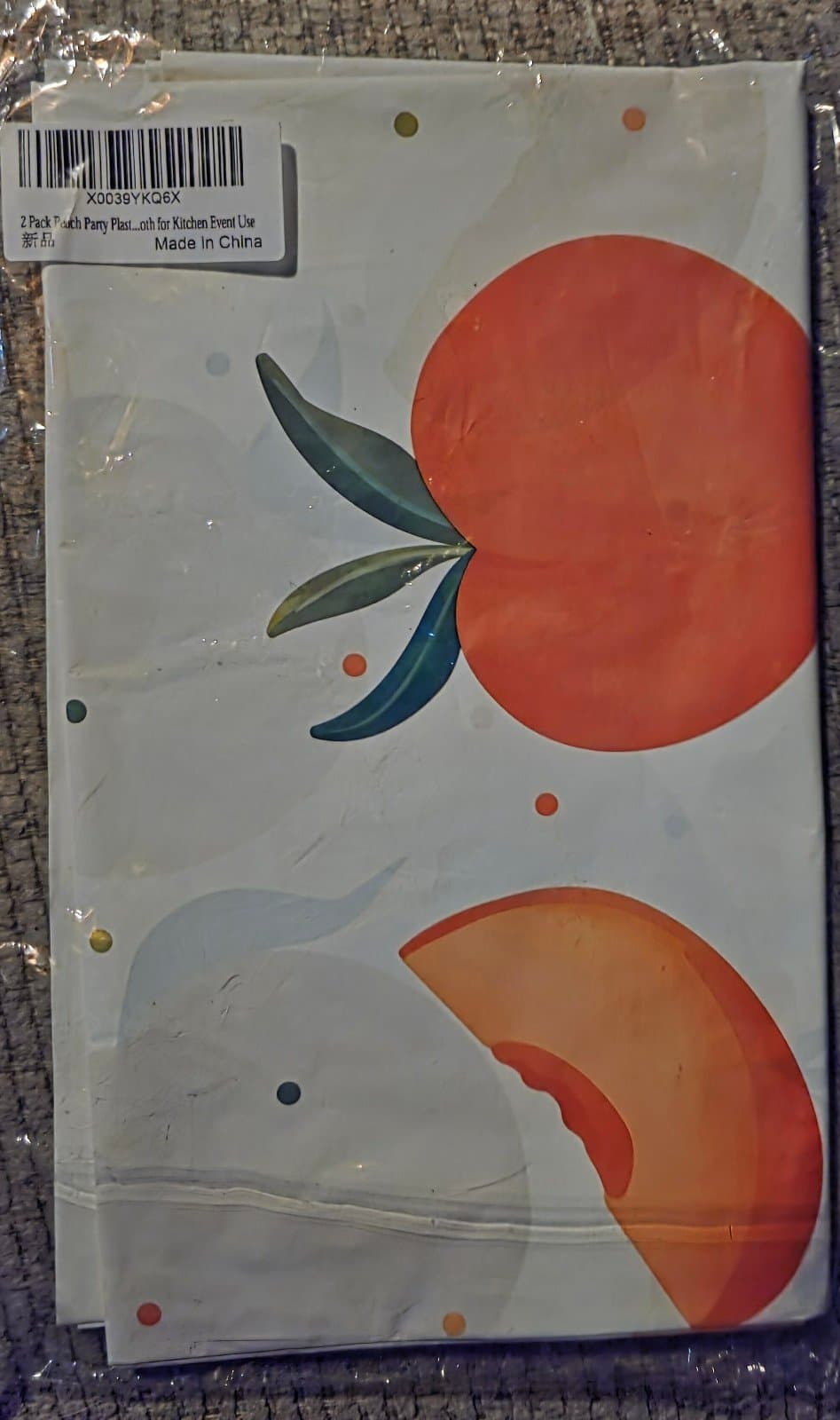 Peach plastic Table Clothes 2pc - Thumbnail 3