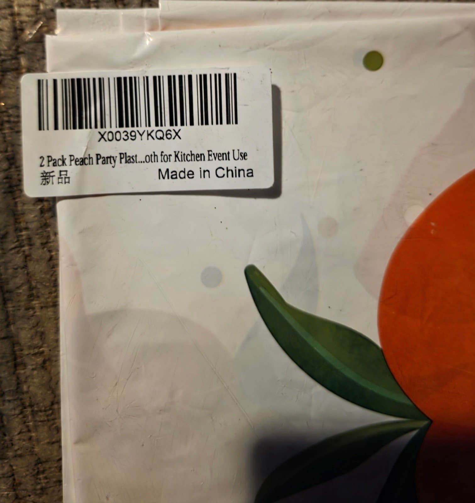 Peach plastic Table Clothes 2pc - Thumbnail 2