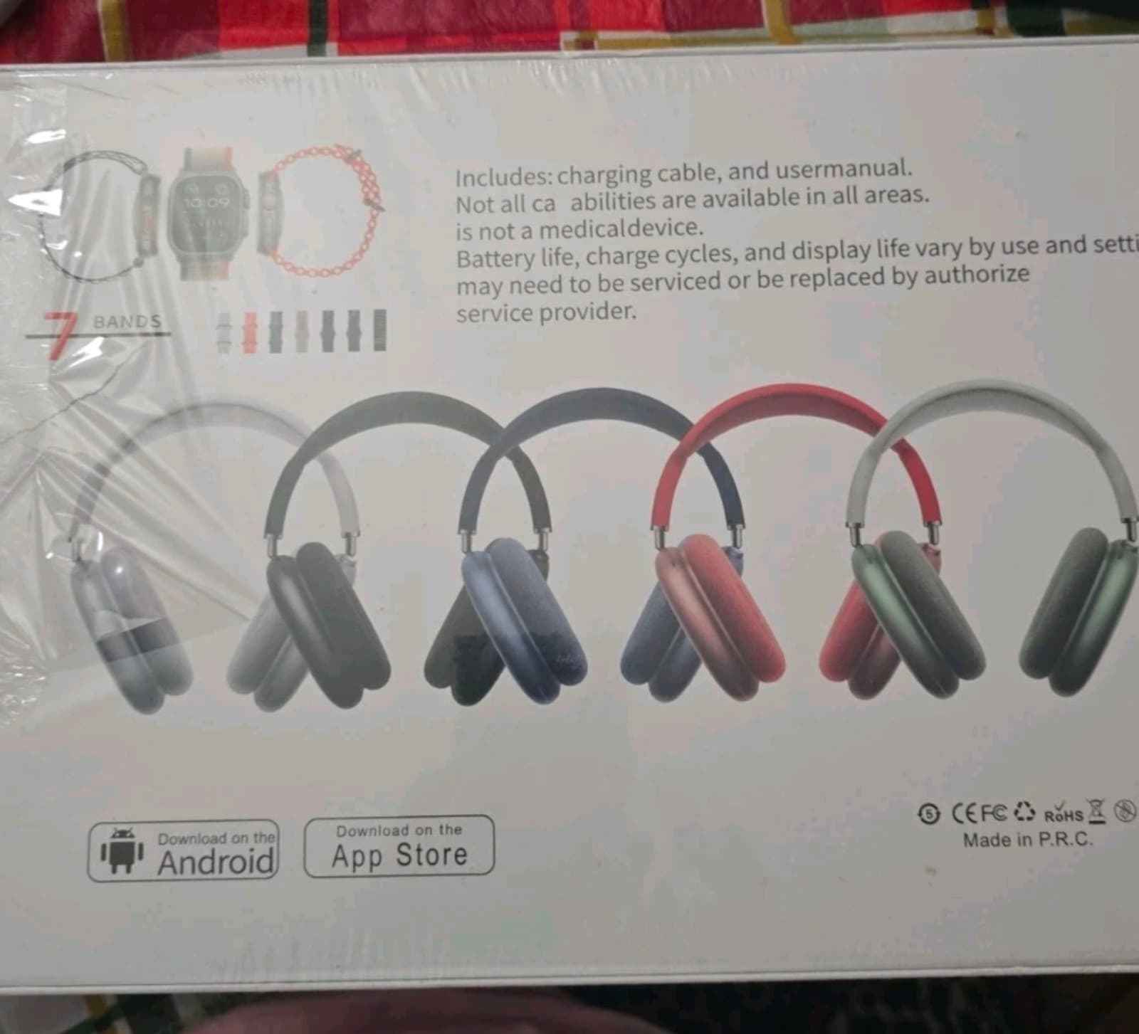 Wireless Headset & Smartwatch Set - 2.20" Display & 7 Watch Bands - Thumbnail 2