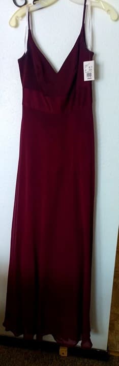 Bridesmaid Dress Sz 2 Wine David's Bridal - Thumbnail 8