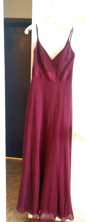 Bridesmaid Dress Sz 2 Wine David's Bridal - Thumbnail 2