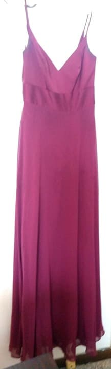 Bridesmaid Dress Sz 2 Wine David's Bridal - Thumbnail 3