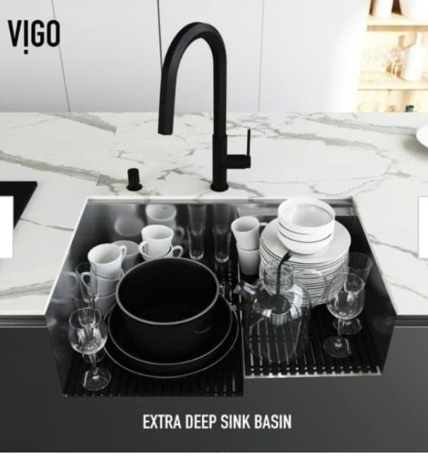 Vigoss 30" Farmhouse Style Stainless Steel Sink D1009 - Thumbnail 9