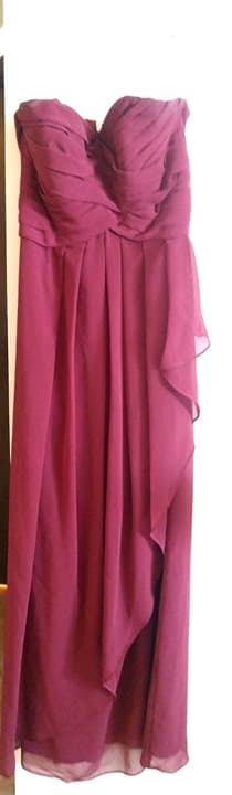 Bridesmaid Dress sz10 Wine David's Bridal - Thumbnail 2