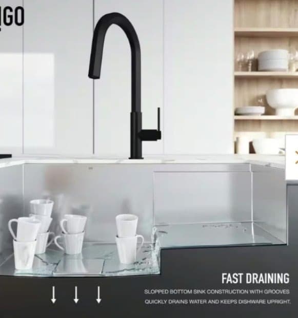 Vigoss 30" Farmhouse Style Stainless Steel Sink D1009 - Thumbnail 8