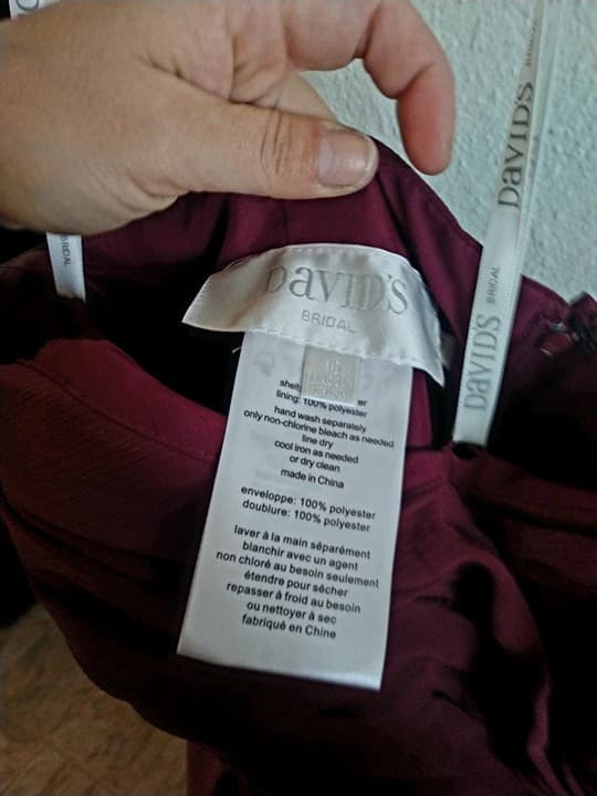 Bridesmaid Dress sz10 Wine David's Bridal - Thumbnail 8