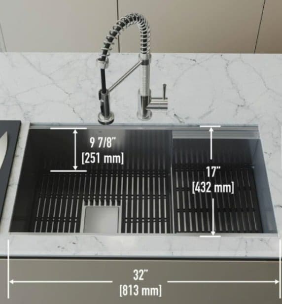 Vigoss 30" Farmhouse Style Stainless Steel Sink D1009 - Thumbnail 10