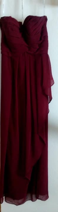 Bridesmaid Dress sz10 Wine David's Bridal - Thumbnail 5