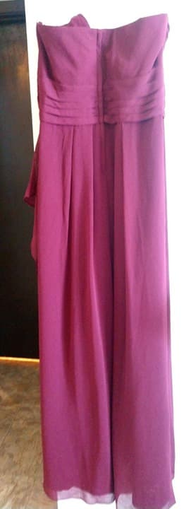 Bridesmaid Dress sz10 Wine David's Bridal - Thumbnail 3