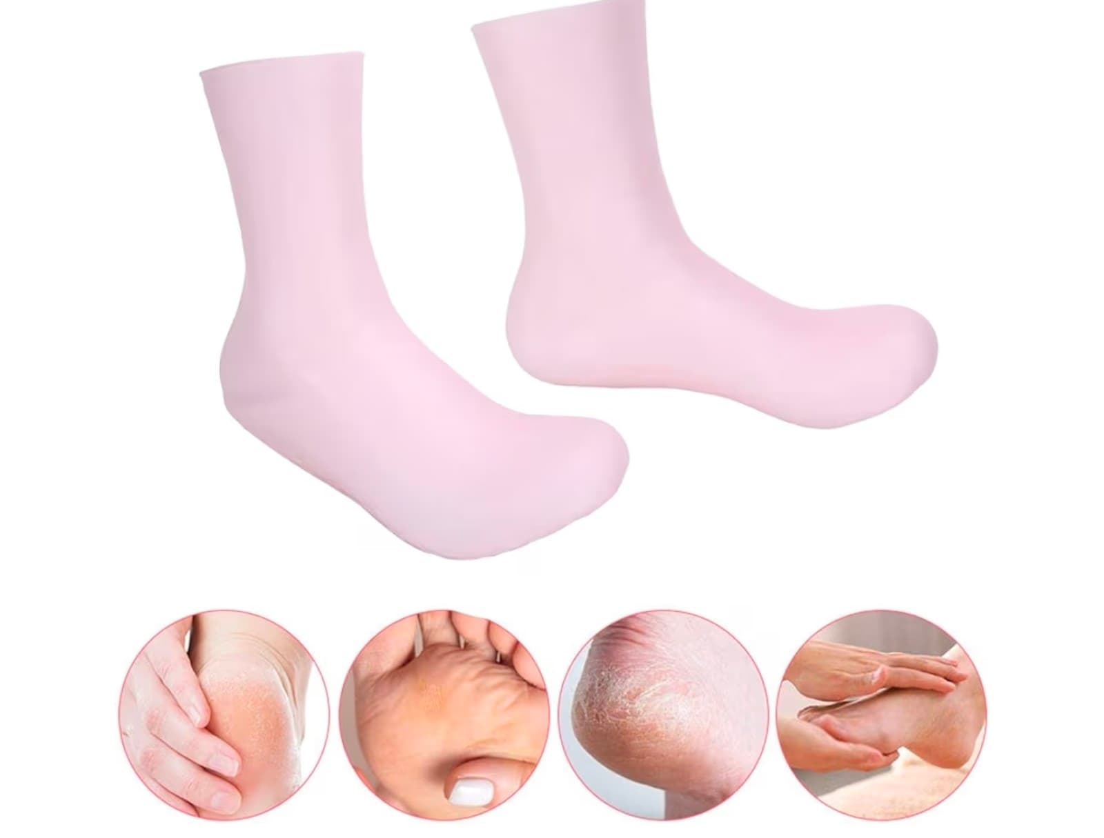 Silicone Gel Socks, Repair Cracked Feet Silicone Moisturizing Socks OSFM - Image 1