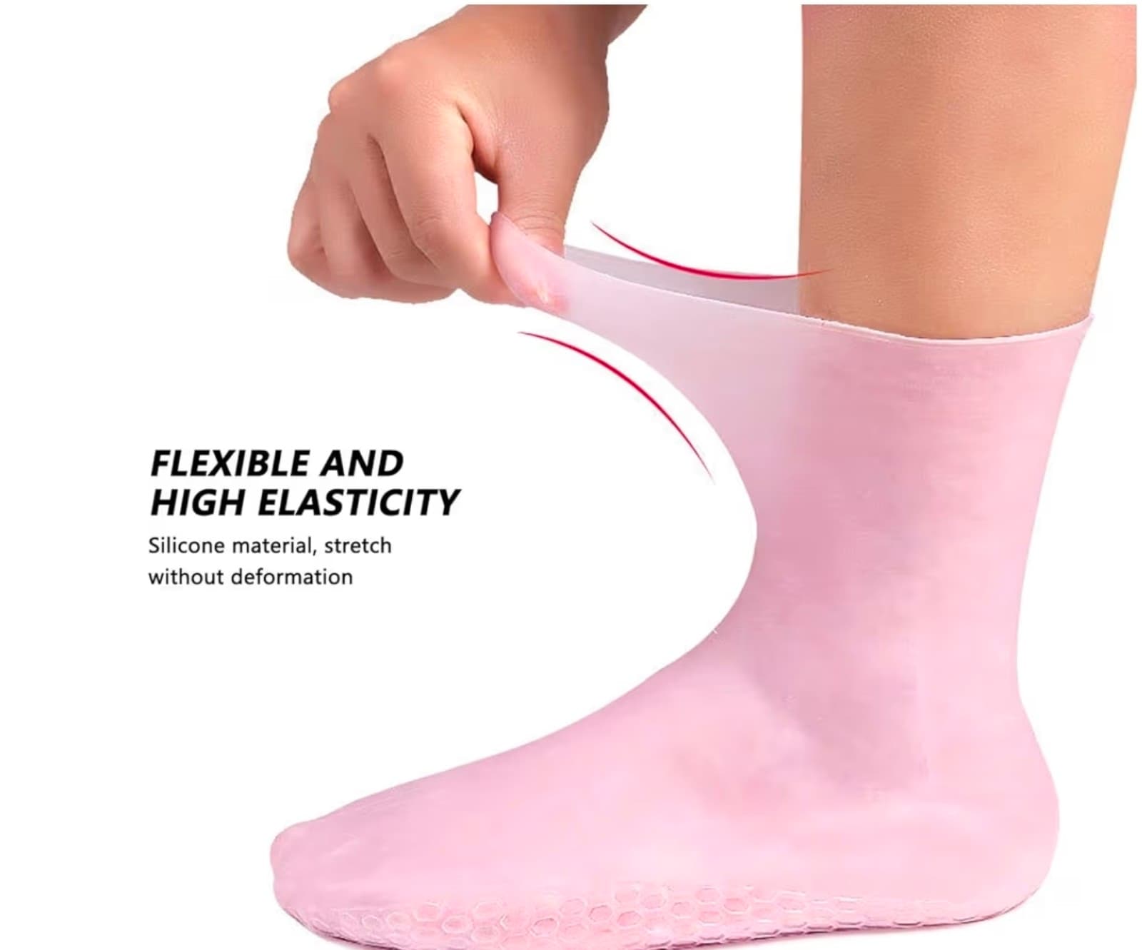 Silicone Gel Socks, Repair Cracked Feet Silicone Moisturizing Socks OSFM - Thumbnail 3
