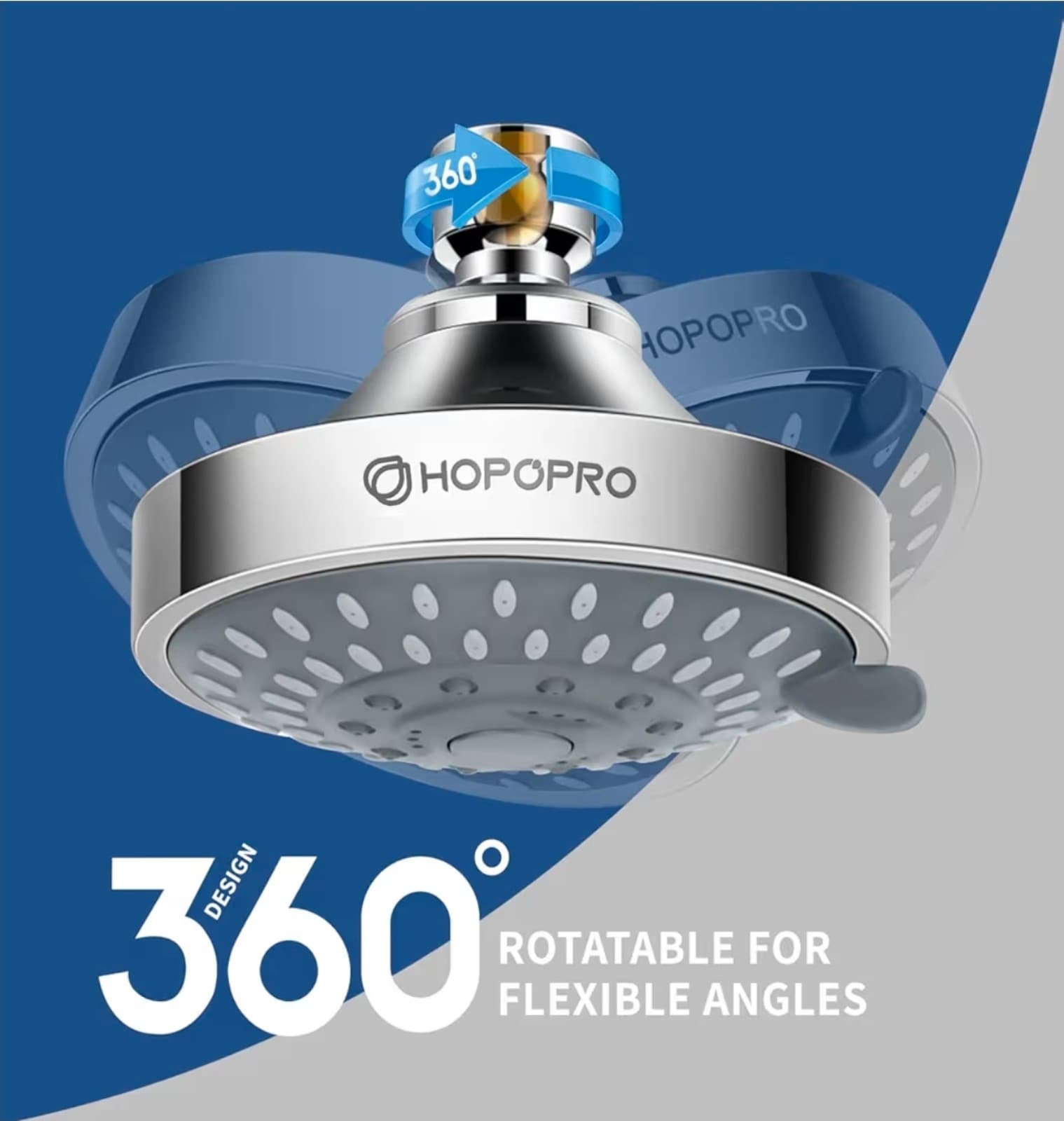 High Pressure Shower Head 5 Spray Patterns - Thumbnail 4