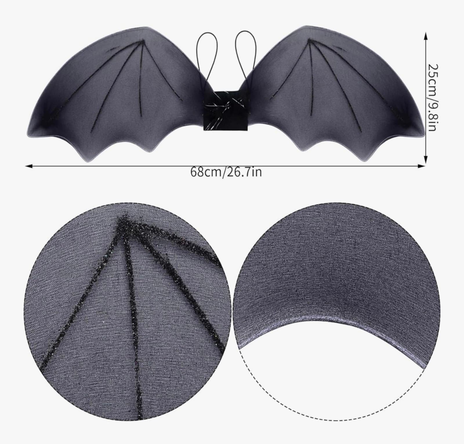 Sexy Bat Costume Set Bat Wings, Skirt, w/ Headband, & Magic Bat Wand sz S-XL - Thumbnail 3