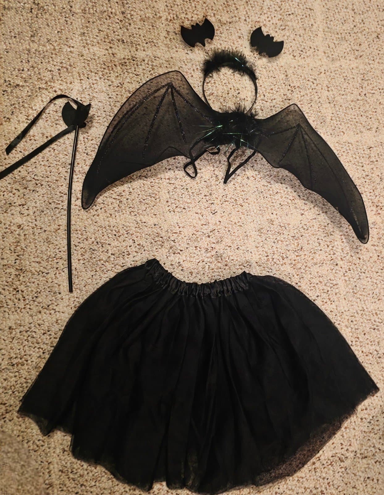 Sexy Bat Costume Set Bat Wings, Skirt, w/ Headband, & Magic Bat Wand sz S-XL - Thumbnail 5