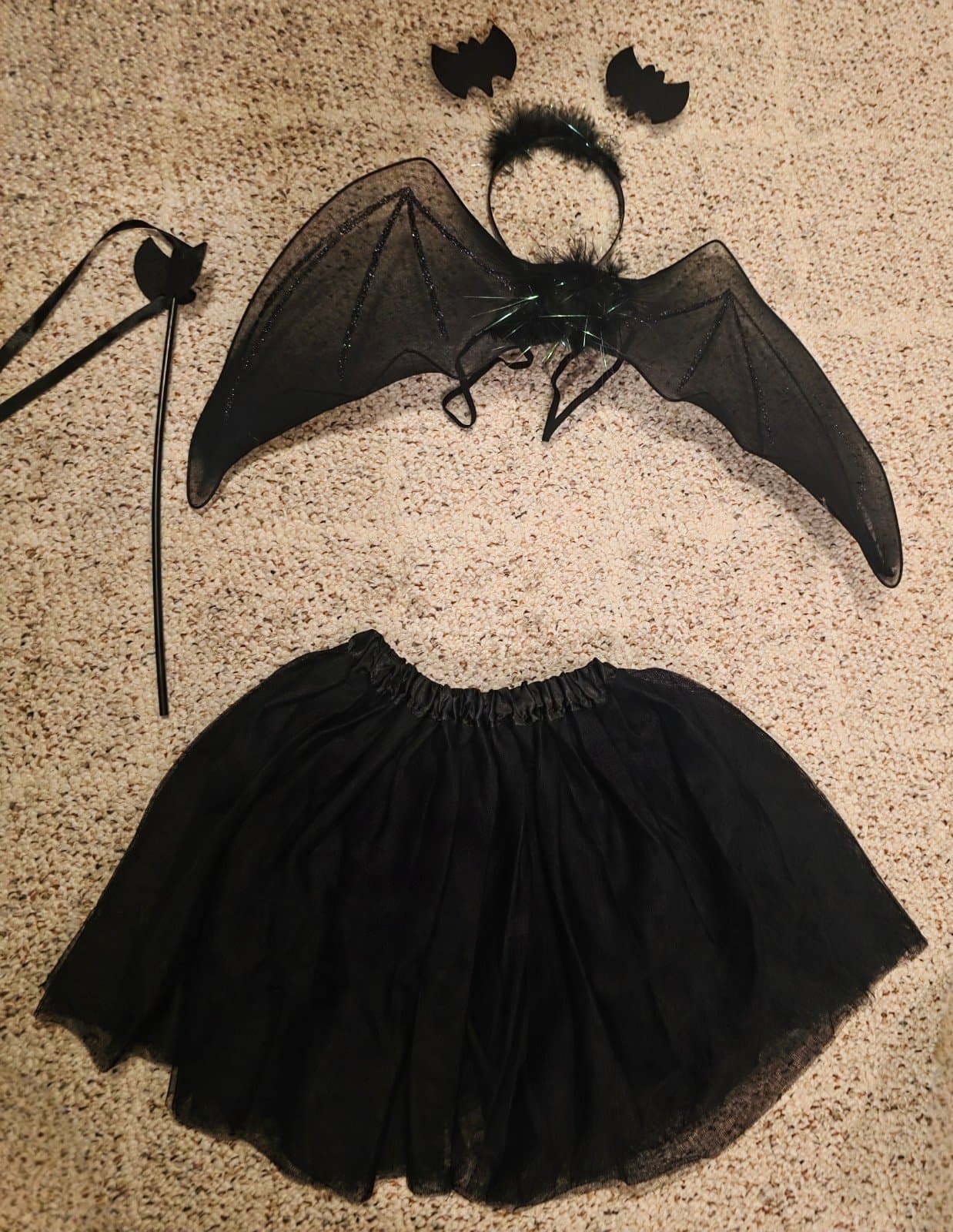 Sexy Bat Costume Set Bat Wings, Skirt, w/ Headband, & Magic Bat Wand sz S-XL - Thumbnail 7