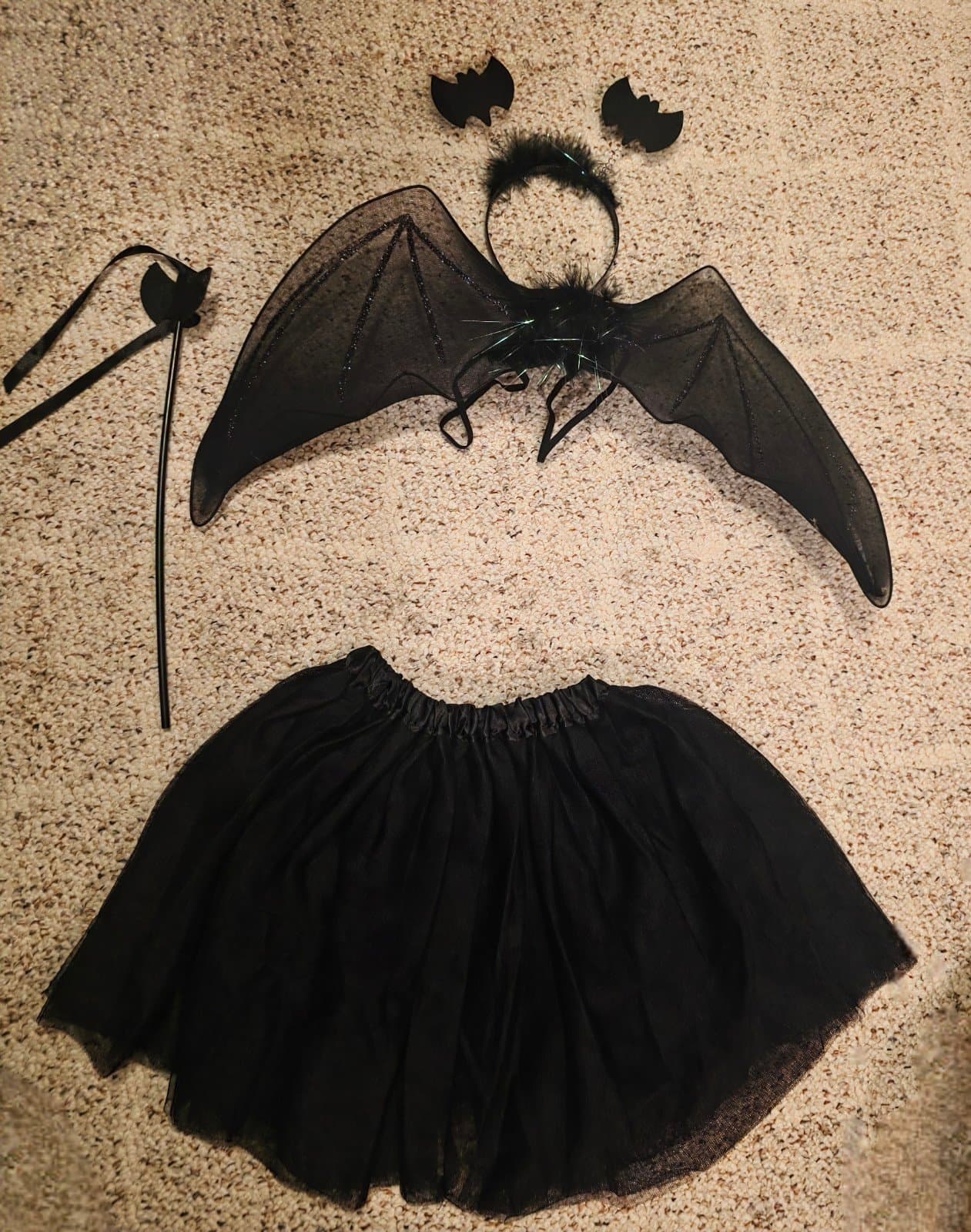 Sexy Bat Costume Set Bat Wings, Skirt, w/ Headband, & Magic Bat Wand sz S-XL - Thumbnail 6