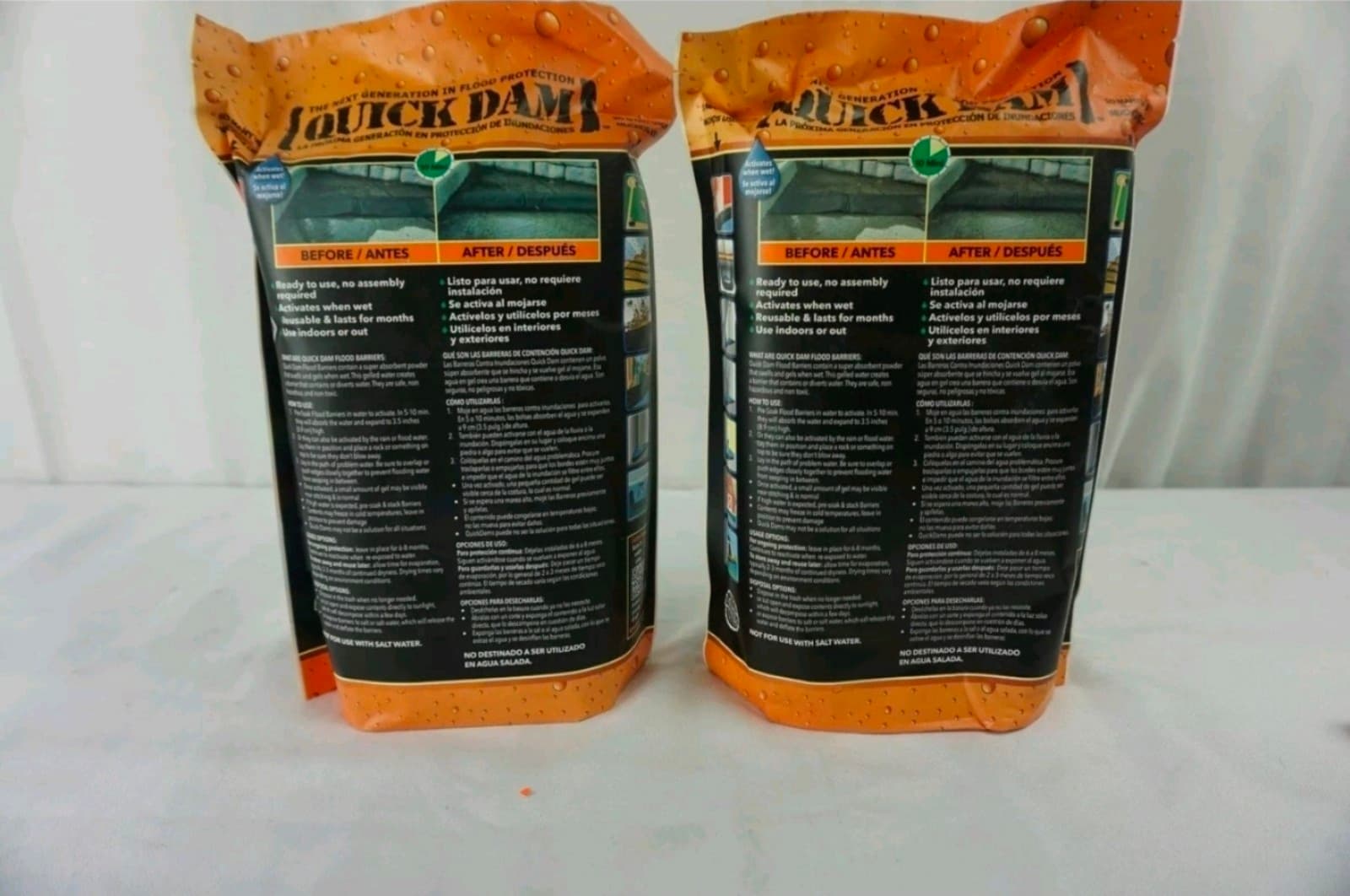 Quick Dam Flood Protection QD65-1 Flood Bag 5 Ft x 6in x 3.5in Lot of 2 NEW - Thumbnail 2