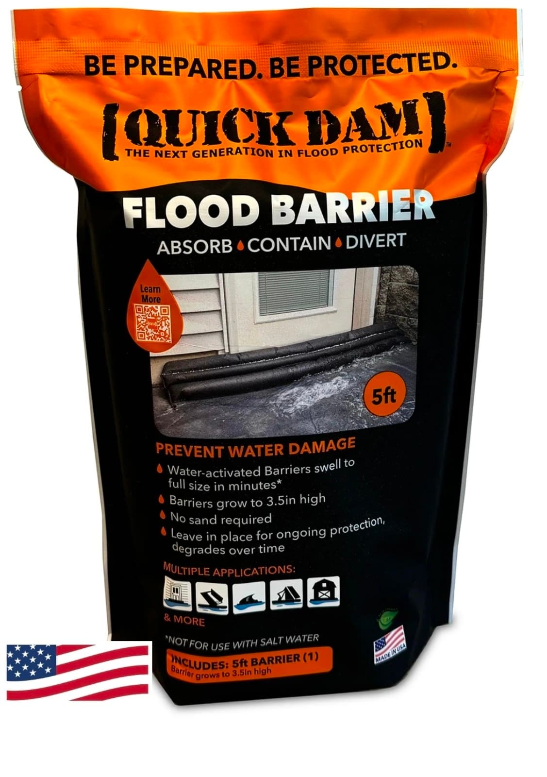 Quick Dam Flood Protection QD65-1 Flood Bag 5 Ft x 6in x 3.5in Lot of 2 NEW - Thumbnail 3